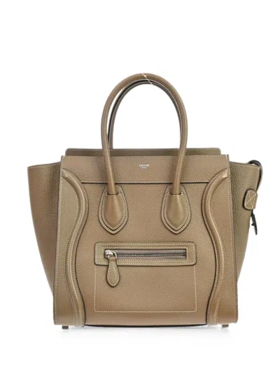 Pre-owned Celine 2022 Luggage Micro Tote Bag In Brown