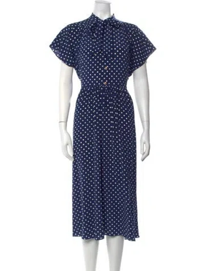 Pre-owned Celine 2022 Midi Length Dress In Blue