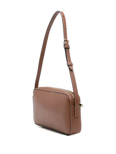 Pre-owned Celine 2022 Mini Calfskin Cuir Triomphe Camera Shoulder Bag In Brown