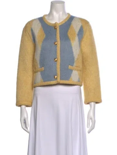 Pre-owned Celine 2022 Mohair Evening Jacket In Yellow