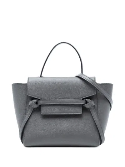 Pre-owned Celine 2022 Nano Grained Calfskin Belt Bag Satchel In Gray