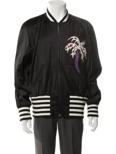 Pre-owned Celine 2022 Palm Tree Motif Bomber Jacket In Multi
