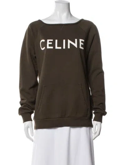 Pre-owned Celine 2022 Scoop Neck Sweatshirt In Green