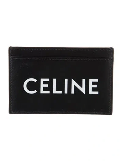 Pre-owned Celine 2022 Signature Logo Card Holder W/ Tags In Black