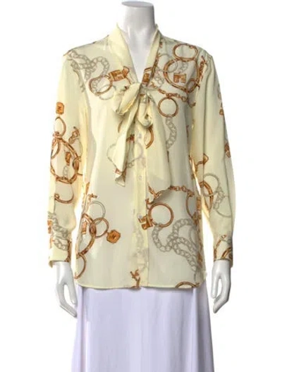 Pre-owned Celine 2022 Silk Blouse In Yellow