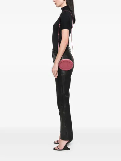 Pre-owned Celine 2022 Small Calfskin Cuir Triomphe Oval Crossbody Bag In Red