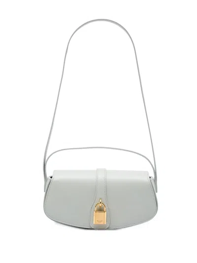 Pre-owned Celine 2022 Smooth Calfskin Tabou Clutch On Strap Satchel In Grey