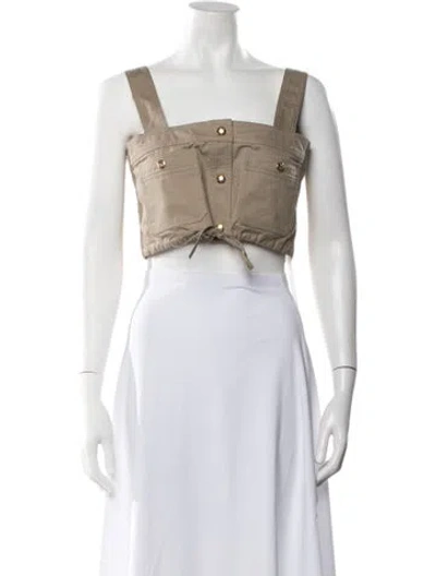 Pre-owned Celine 2022 Square Neckline Crop Top In Neutral