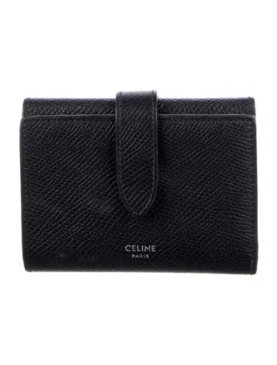 Pre-owned Celine 2022 Strap French Purse In Black