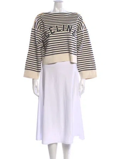 Pre-owned Celine 2022 Striped Sweater In Neutral