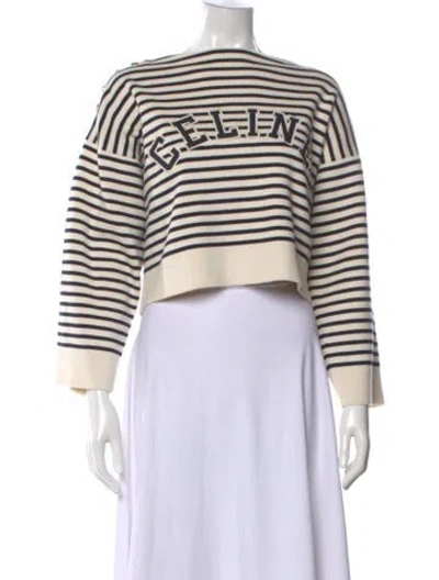 Pre-owned Celine 2022 Striped Sweater In Neutral
