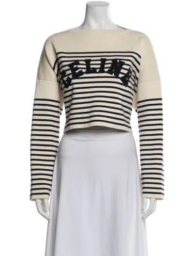 Pre-owned Celine 2022 Striped Sweater In Neutral