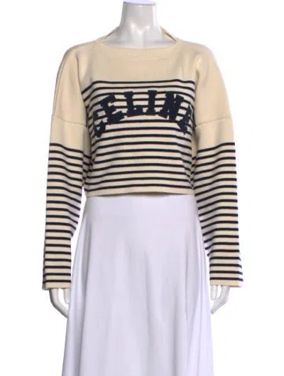 Pre-owned Celine 2022 Striped Sweater In Neutral