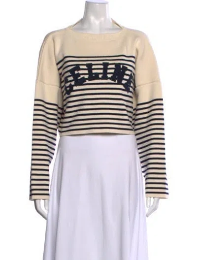 Pre-owned Celine 2022 Striped Sweater In Neutrals