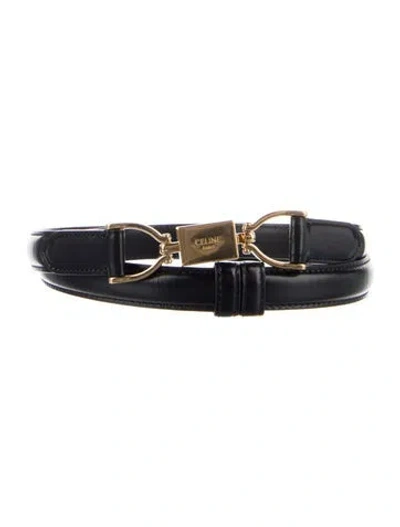 Pre-owned Celine 2022 Triomphe Belt In Black