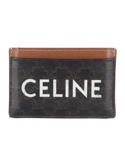 Pre-owned Celine 2022 Triomphe Bifold Wallet In Black