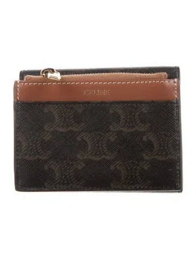Pre-owned Celine 2022 Triomphe French Purse In Brown