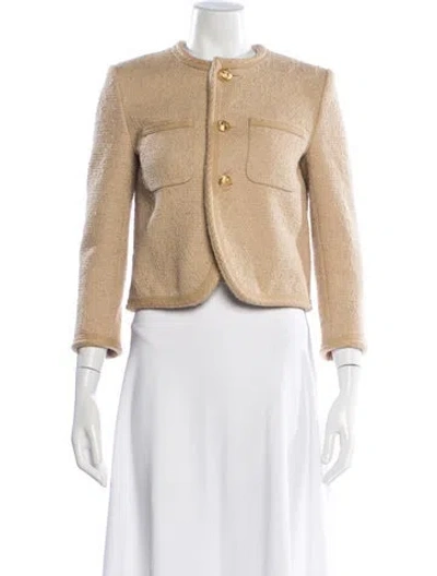Pre-owned Celine 2022 Tweed Pattern Jacket In Brown