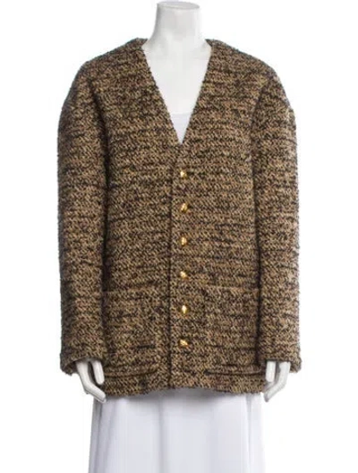 Pre-owned Celine 2022 Wool Evening Jacket In Brown