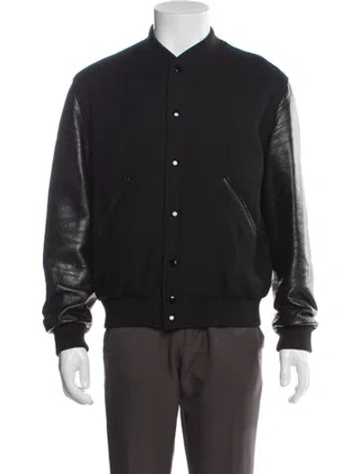 Pre-owned Celine 2022 Wool Varsity Jacket In Black