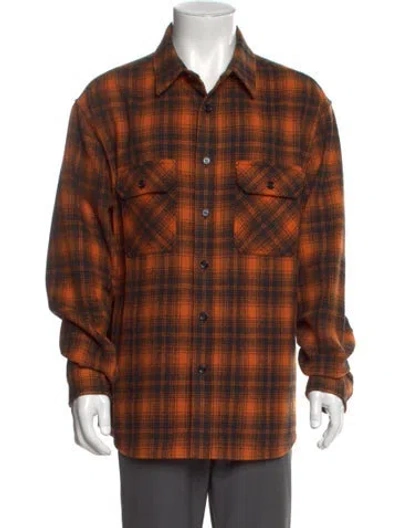Pre-owned Celine 2022 Wool Western Shirt In Orange