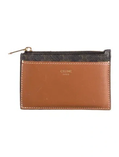 Pre-owned Celine 2022 Zipped Card Holder Card Holder In Black/brown
