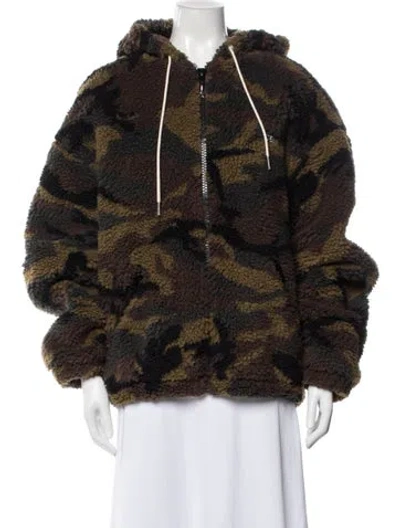 Pre-owned Celine 2023 Camouflage Print Jacket In Green