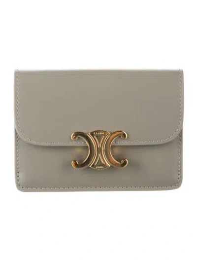 Pre-owned Celine 2023 Card Holder Compact Wallet W/ Tags In Green