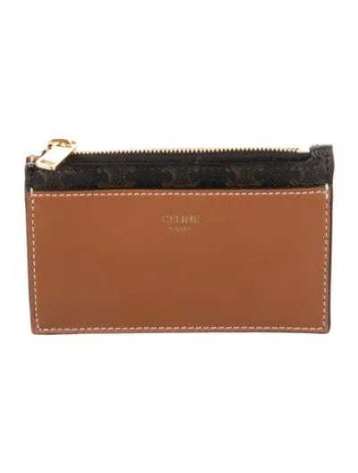 Pre-owned Celine 2023 Card Holder Wallet In Brown/neutrals
