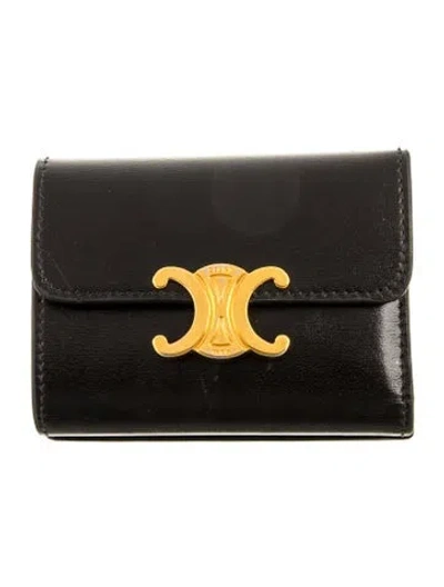 Pre-owned Celine 2023 Compact Wallet W/coin Purse Compact Wallet In Black
