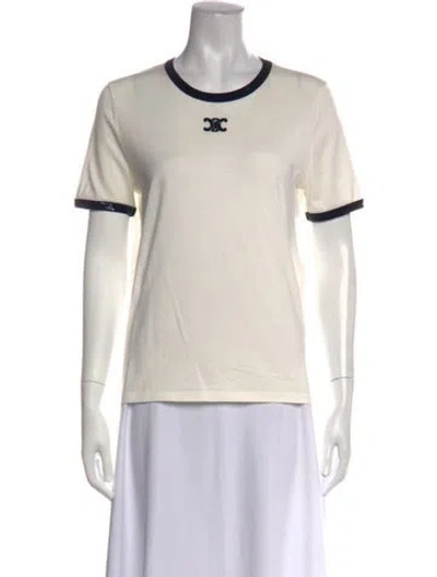 Pre-owned Celine 2023 Crew Neck T-shirt In White