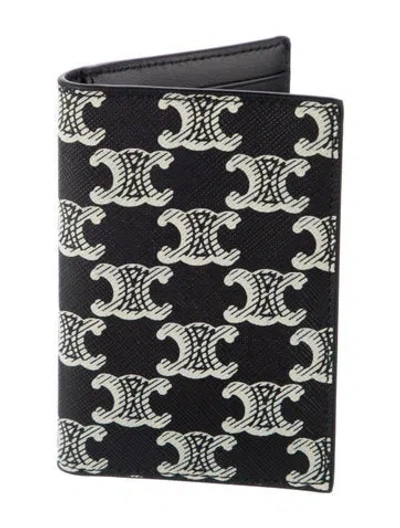 Pre-owned Celine 2023 Graphic Print Card Holder In Black