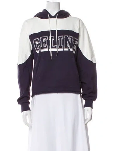 Pre-owned Celine 2023 Graphic Print Hoodie In Blue