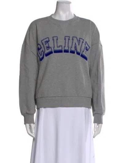 Pre-owned Celine 2023 Graphic Print Sweatshirt In Gray