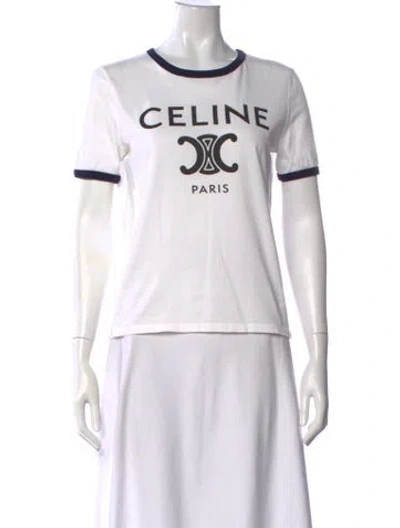 Pre-owned Celine 2023 Graphic Print T-shirt In White