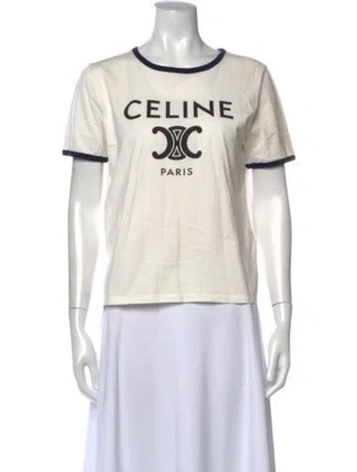Pre-owned Celine 2023 Graphic Print T-shirt In White