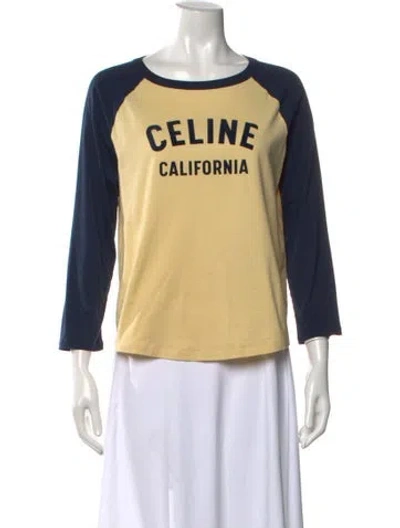 Pre-owned Celine 2023 Graphic Print T-shirt In Yellow