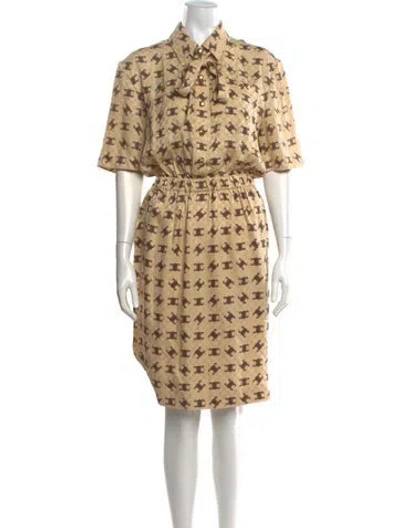 Pre-owned Celine 2023 Knee-length Dress In Neutrals