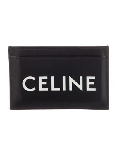 Pre-owned Celine 2023 Leather Card Holder In Black