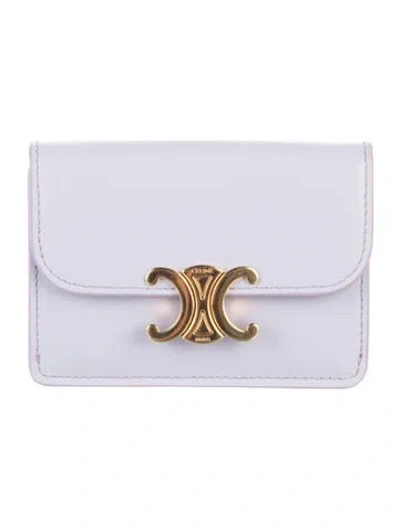 Pre-owned Celine 2023 Leather Compact Wallet W/ Tags In Purple