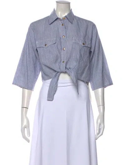Pre-owned Celine 2023 Linen Button-up Top W/ Tags In Multi