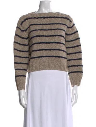 Pre-owned Celine 2023 Mariniere Boat Neck Sweater In Neutral