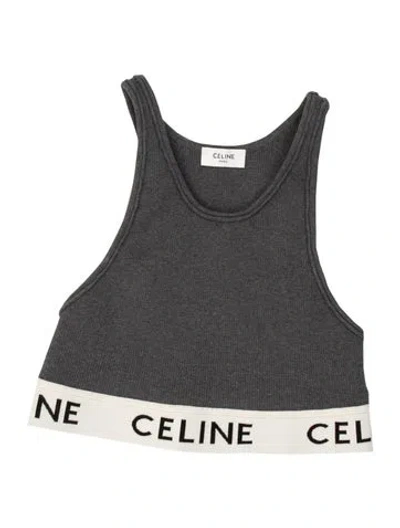 Pre-owned Celine 2023 Scoop Neck Sports Bra W/ Tags In Gray
