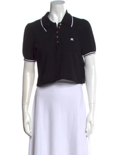Pre-owned Celine 2023 Short Sleeve Crop Top W/ Tags In Black
