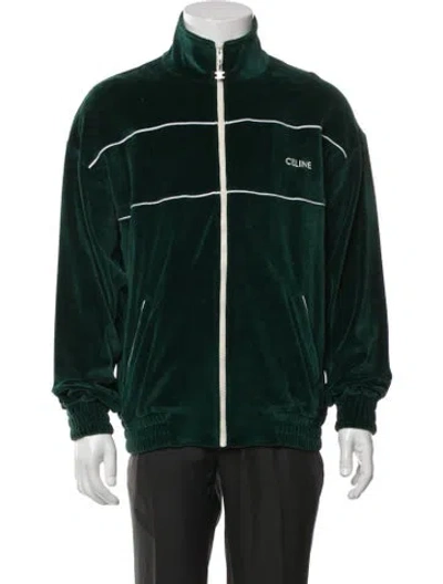 Pre-owned Celine 2023 Signature Logo Bomber Jacket In Green