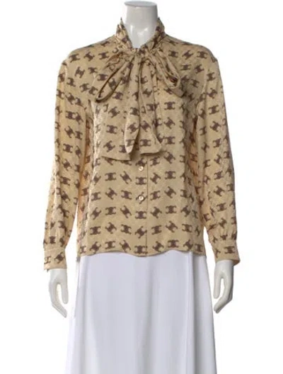 Pre-owned Celine 2023 Silk Blouse In Neutral