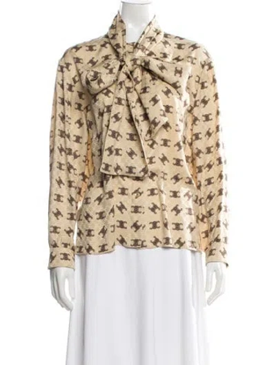 Pre-owned Celine 2023 Silk Top In Neutral