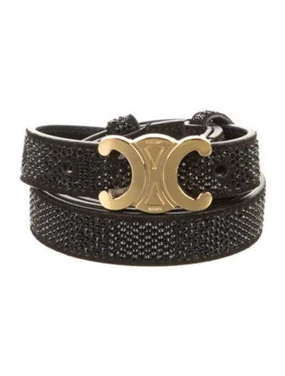 Pre-owned Celine 2023 Skinny Waist Belt In Black