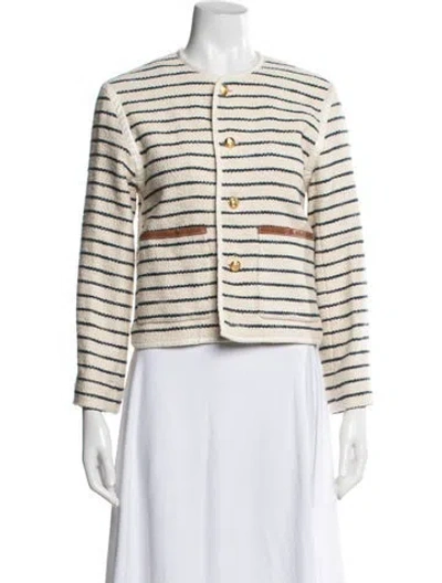 Pre-owned Celine 2023 Striped Jacket W/ Tags In Neutrals