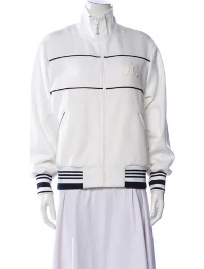 Pre-owned Celine 2023 Striped Performance Jacket In White